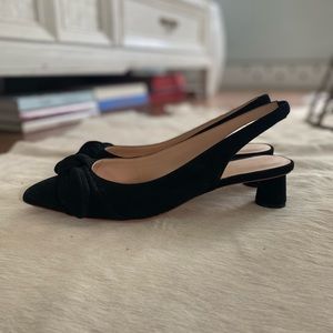 Loeffler Randall Black Suede LAURA Slingback Size 38